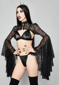 Grave Heartbreak Mesh Shrug sold by Dolls Kill