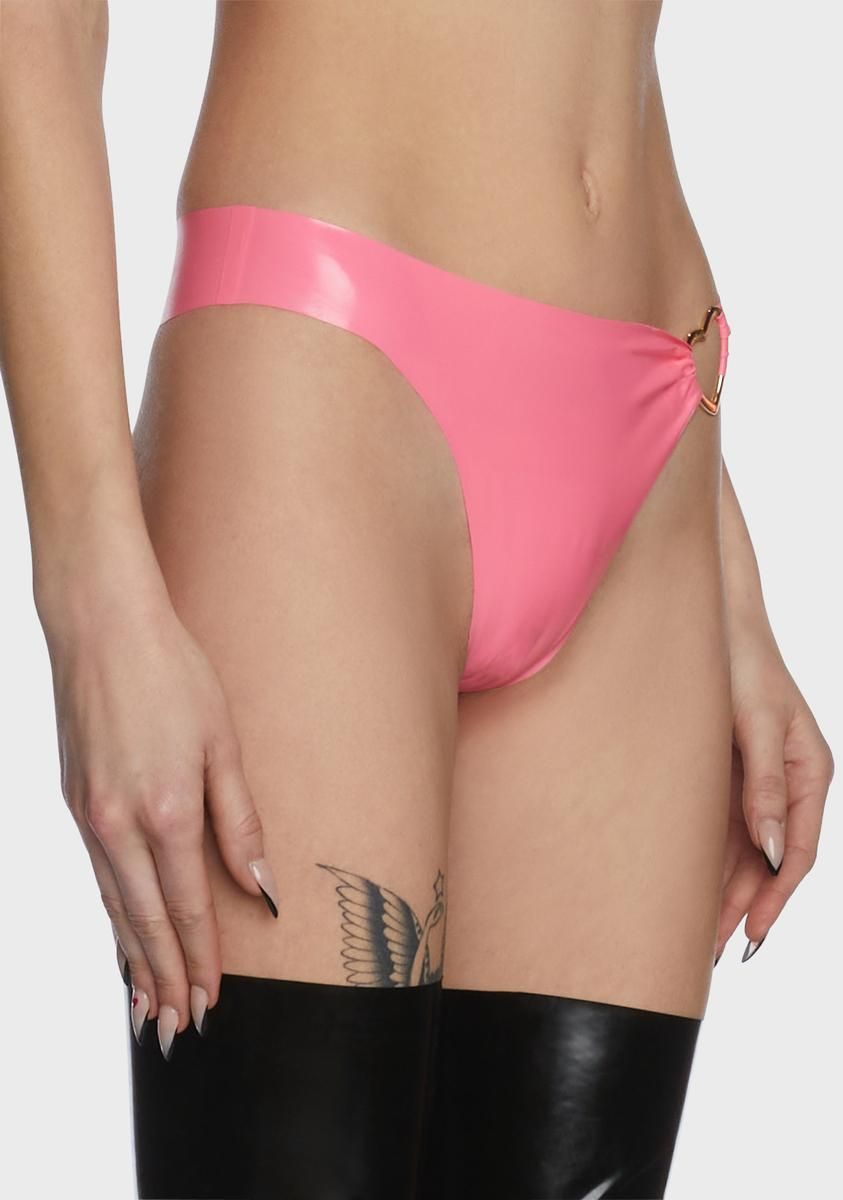 Pink Broken Hearts Latex Thong sold by Dolls Kill product image thumbnail 2