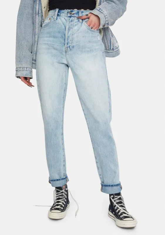 Keaton High Rise Slim Straight Denim Jeans sold by Dolls Kill