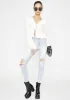 Ivory Diar Ruffle Top sold by Dolls Kill