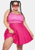 Plus Magenta Just Like Candy Pleated Skirt sold by Dolls Kill
