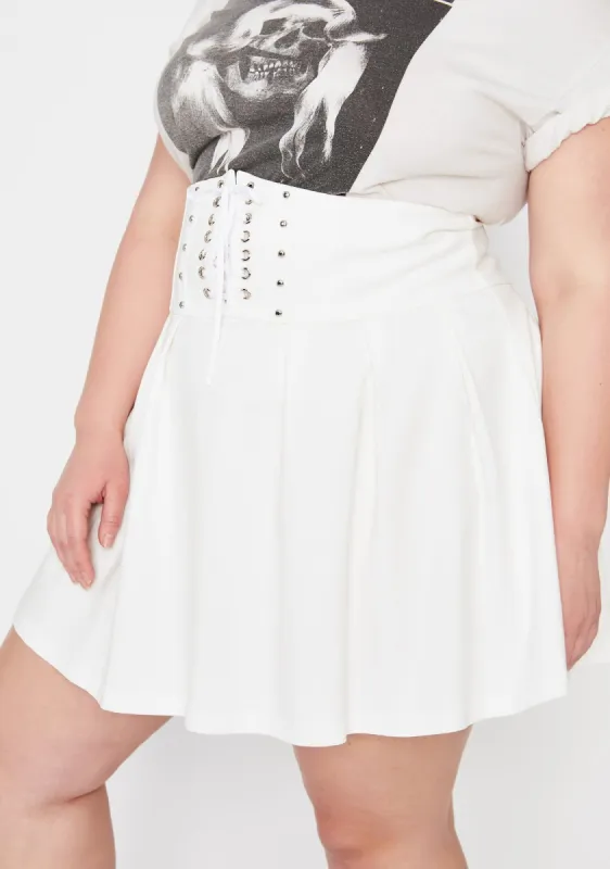 She's Fatally Obsessed Lace Up Skirt sold by Dolls Kill
