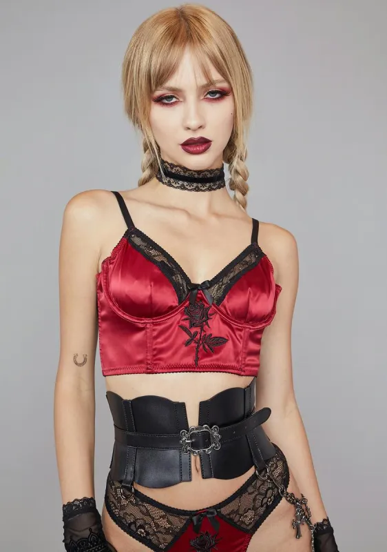 Extra Credit Satin Corset Top sold by Dolls Kill