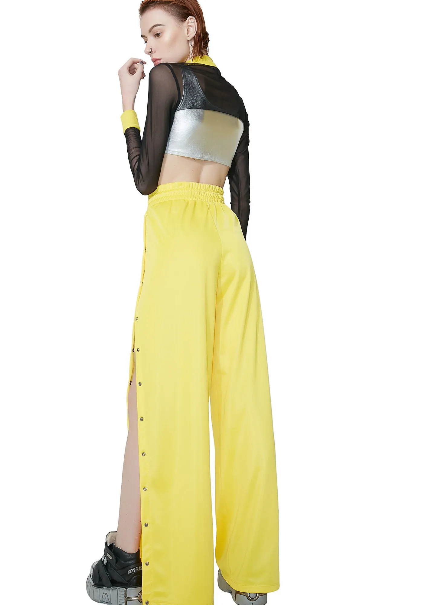 Lemon Wannabe Snap Track Pants sold by Dolls Kill product image thumbnail 4