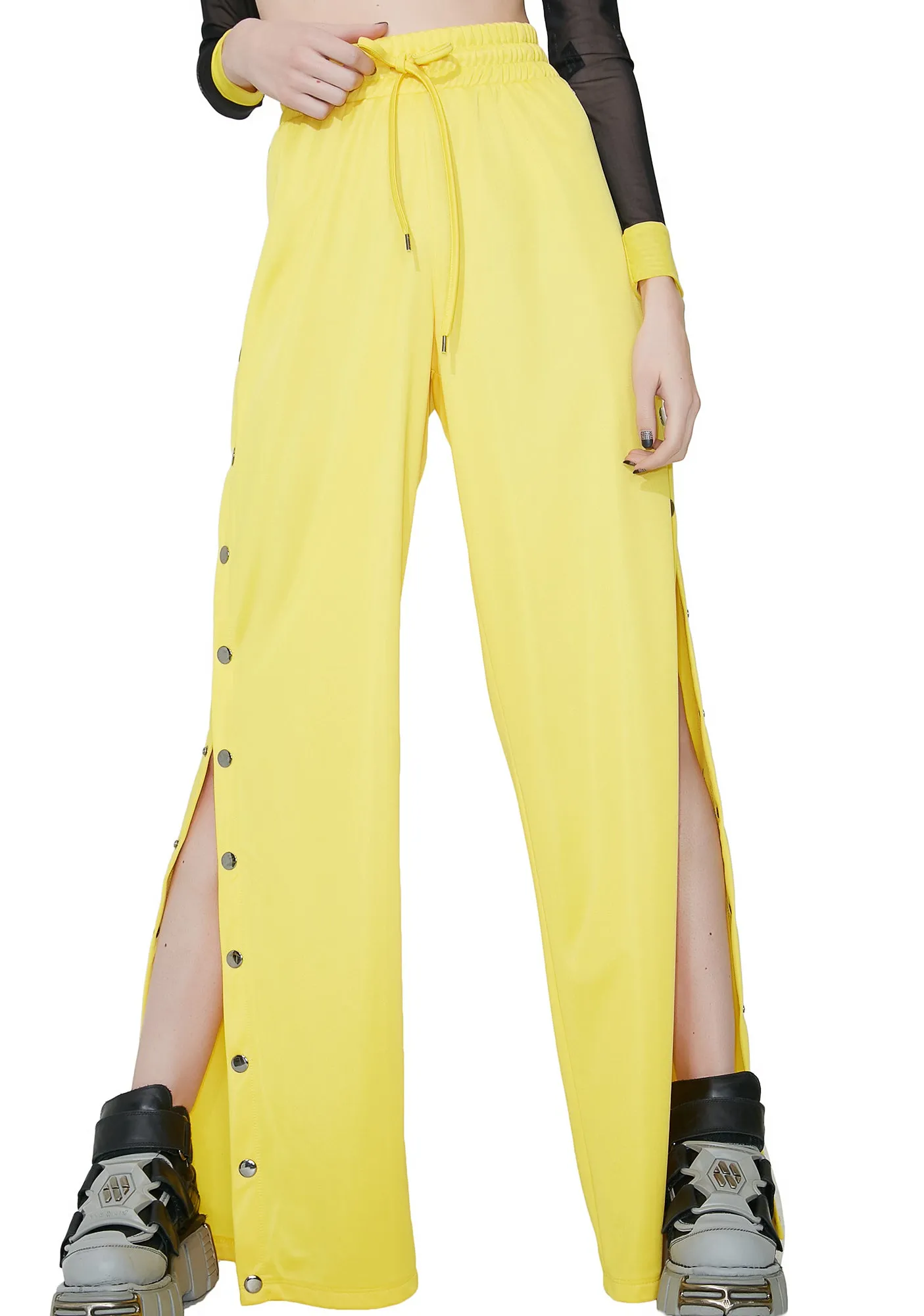 Lemon Wannabe Snap Track Pants sold by Dolls Kill