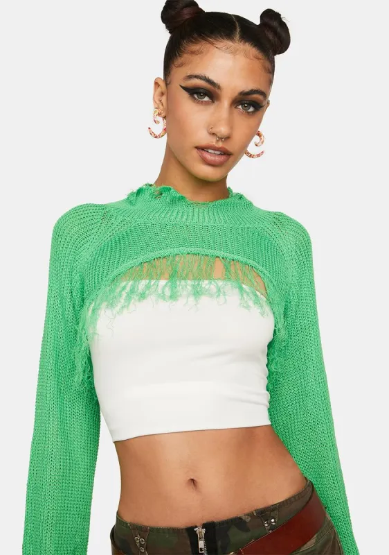Not So Lucky Sweater Shrug sold by Dolls Kill