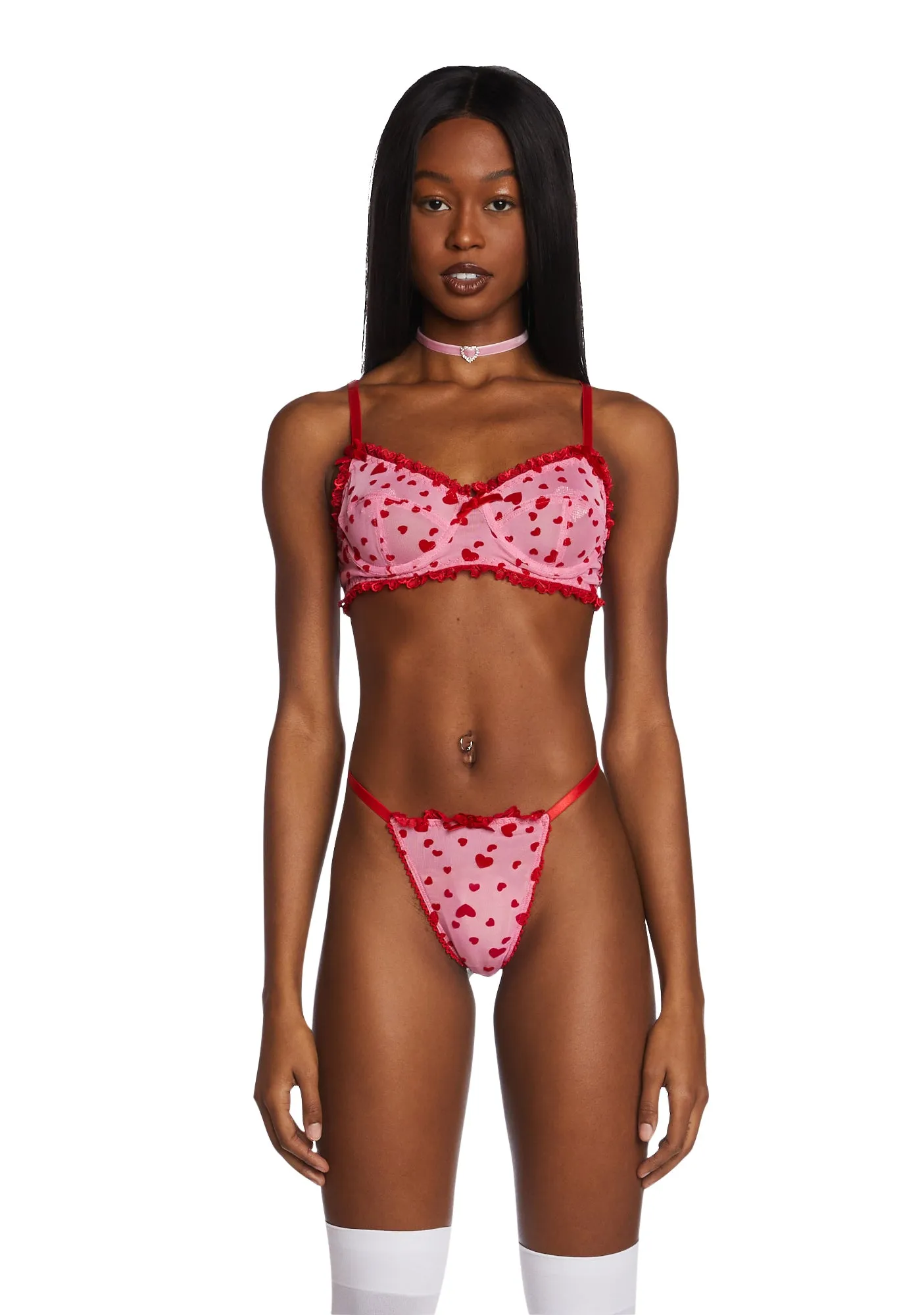 Candy Feelin' Lovesick Mesh Bralette sold by Dolls Kill