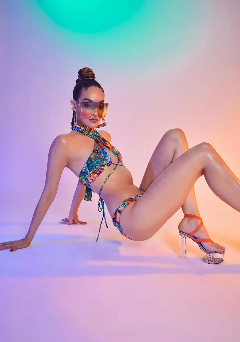 Castaway Island Print Multi Way Bikini Top sold by Dolls Kill product image thumbnail 2