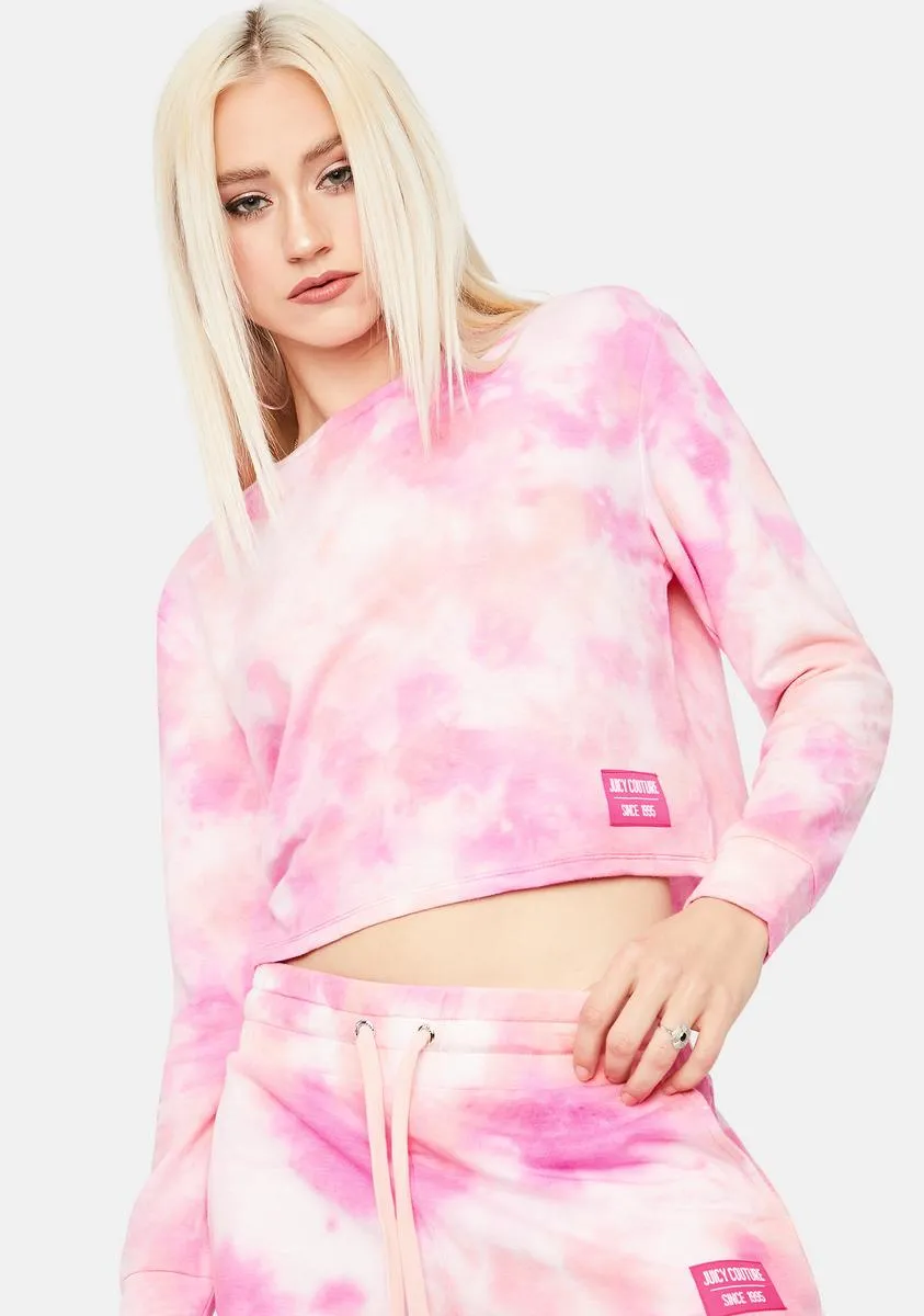 Tie Dye Cozy Fleece Crewneck sold by Dolls Kill