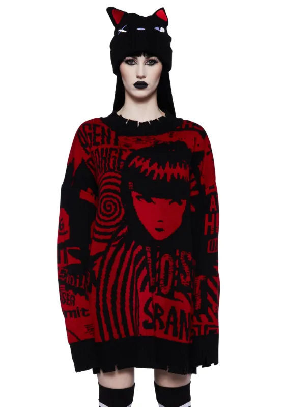 Underground Rockstar Intarsia Sweater sold by Dolls Kill