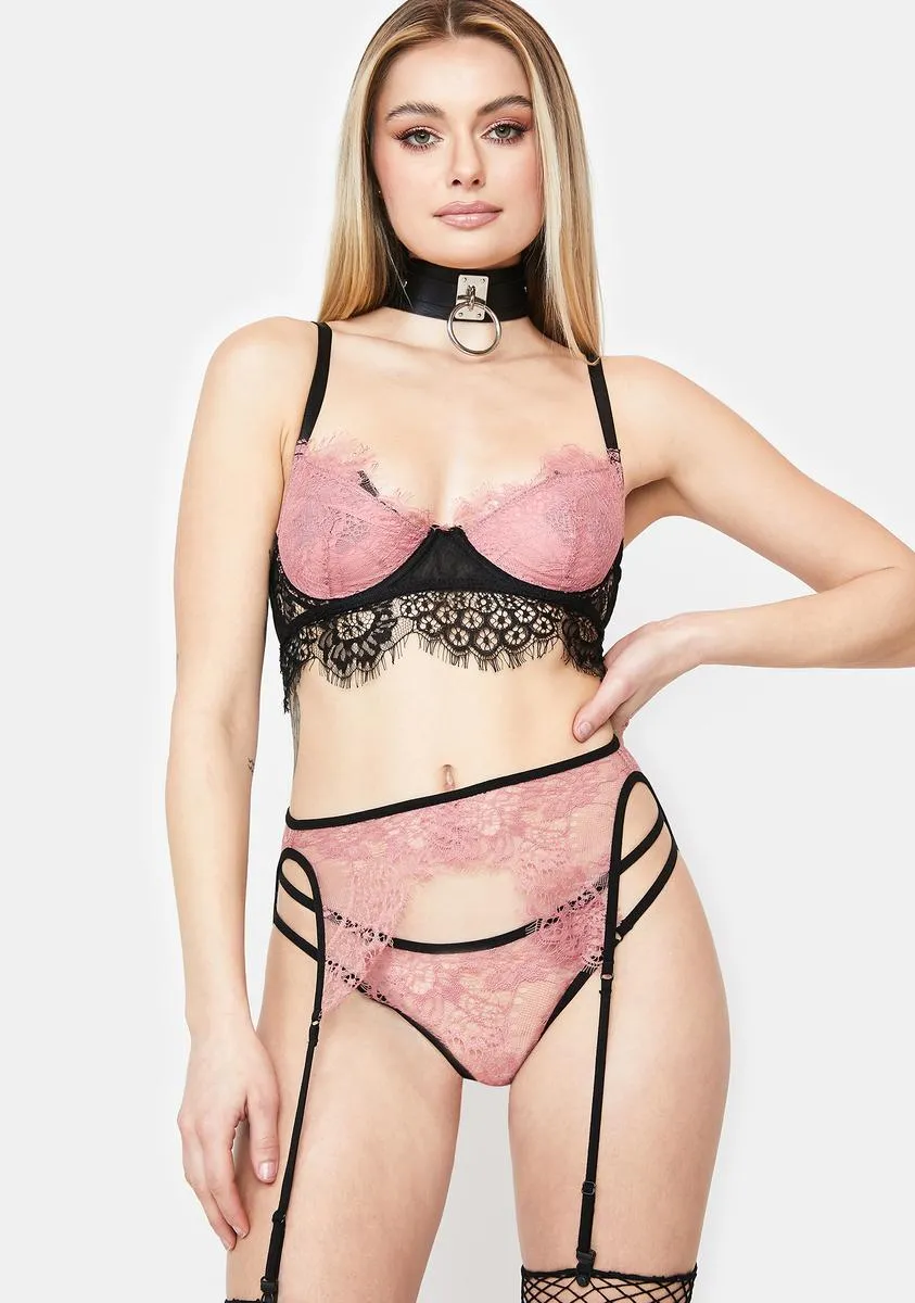 Blush Hypnotize Him Lace Lingerie Set sold by Dolls Kill