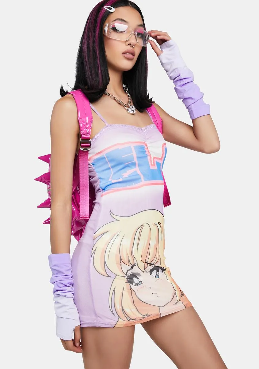 Anime Mesh Lace Trim Mini Dress sold by Dolls Kill product image thumbnail 2