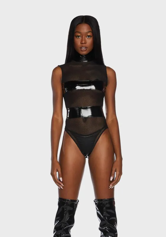 Banned Behavior Vinyl Bodysuit sold by Dolls Kill