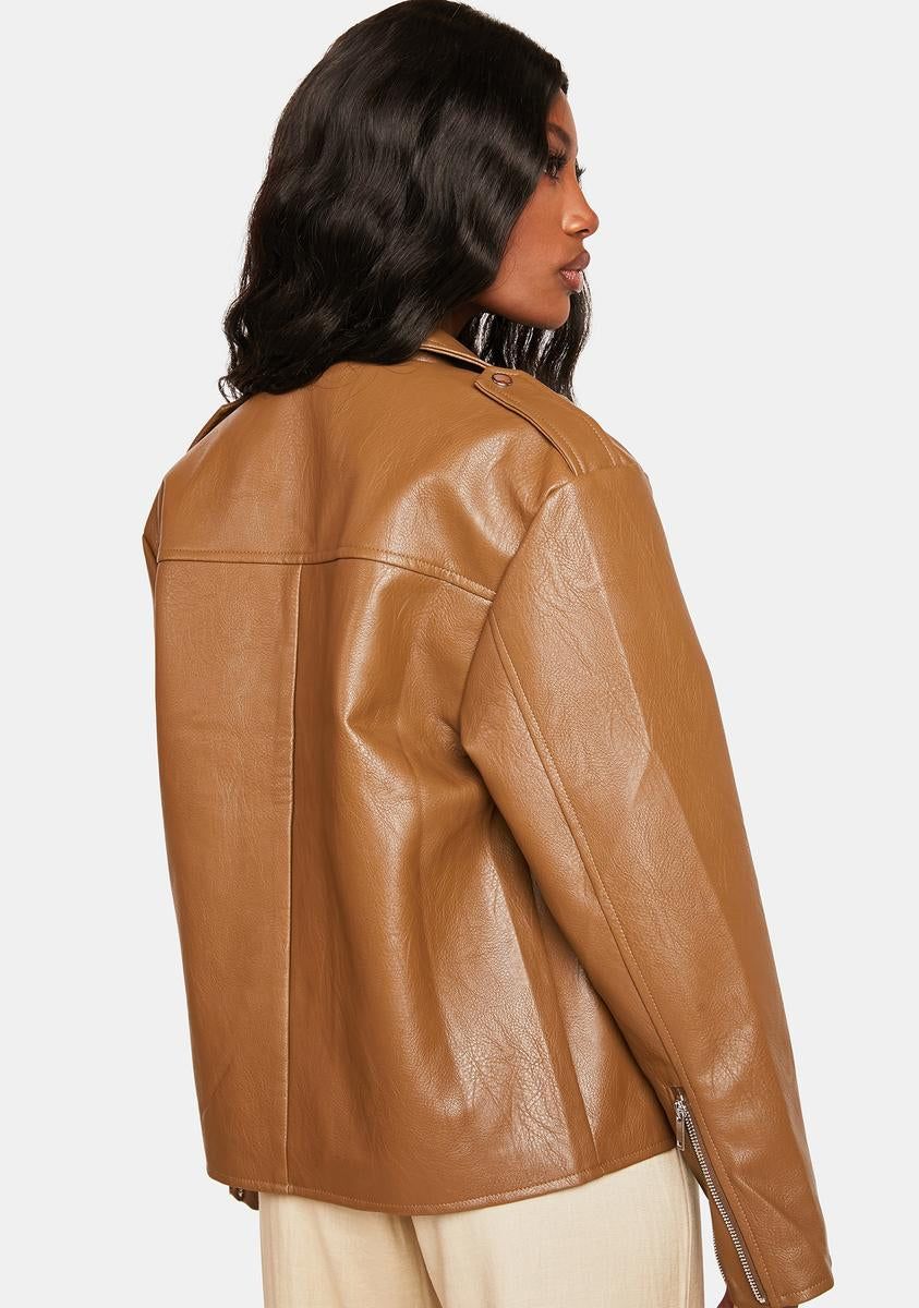 Caramel Midnight Rider Moto Jacket sold by Dolls Kill product image thumbnail 4