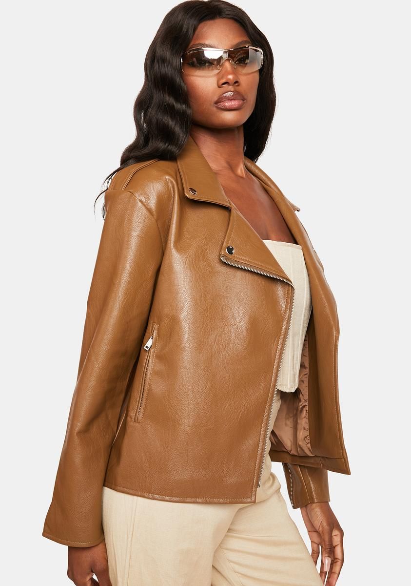 Caramel Midnight Rider Moto Jacket sold by Dolls Kill product image thumbnail 2