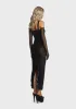 Black Sheer Tulle Maxi Dress With Gloves sold by Dolls Kill