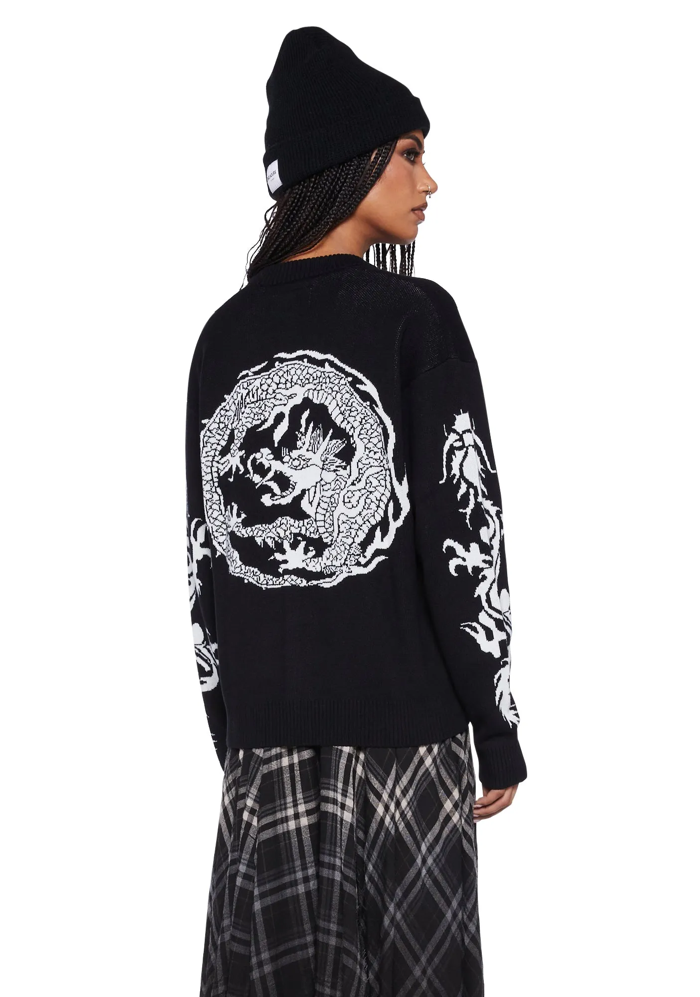 Twin Dragon Knit Cardigan sold by Dolls Kill product image thumbnail 4