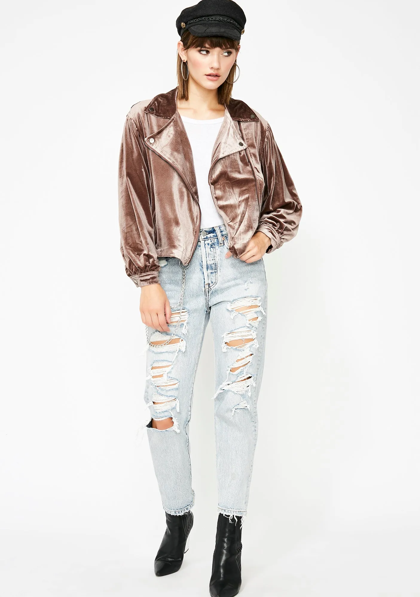Babe Alert Velvet Moto Jacket sold by Dolls Kill product image thumbnail 2