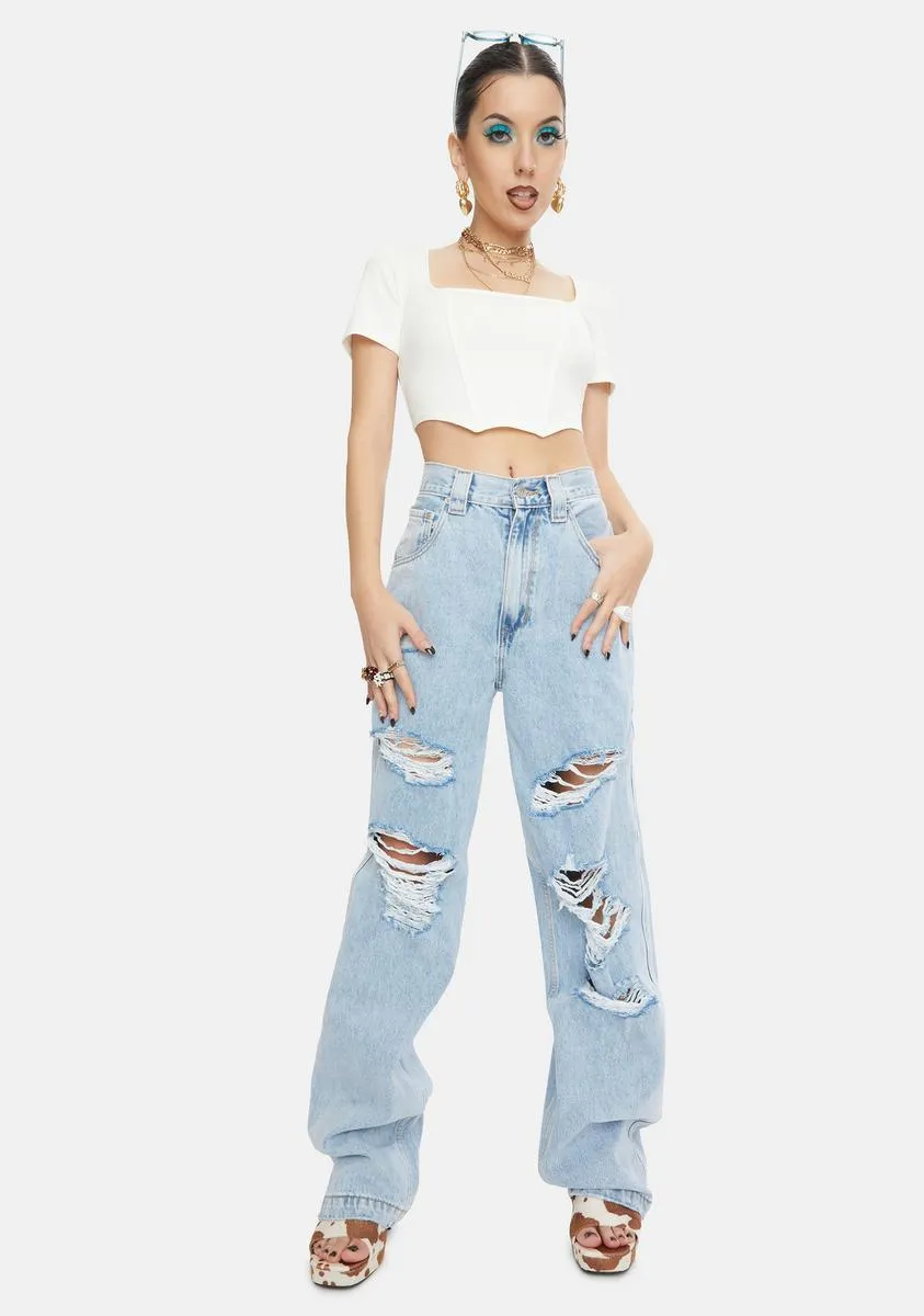 Ripped Slouchy & Loose Jeans sold by Dolls Kill product image thumbnail 3