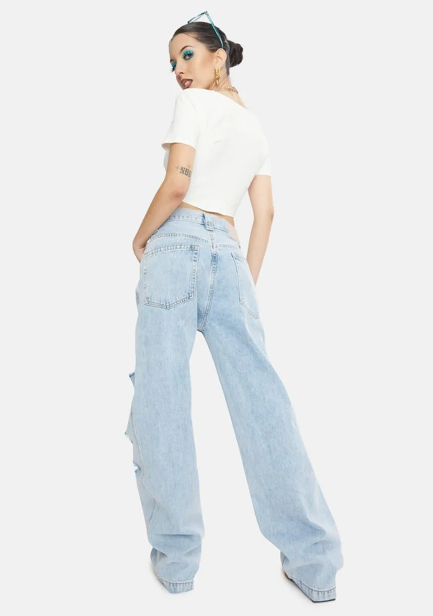 Ripped Slouchy & Loose Jeans sold by Dolls Kill product image thumbnail 4