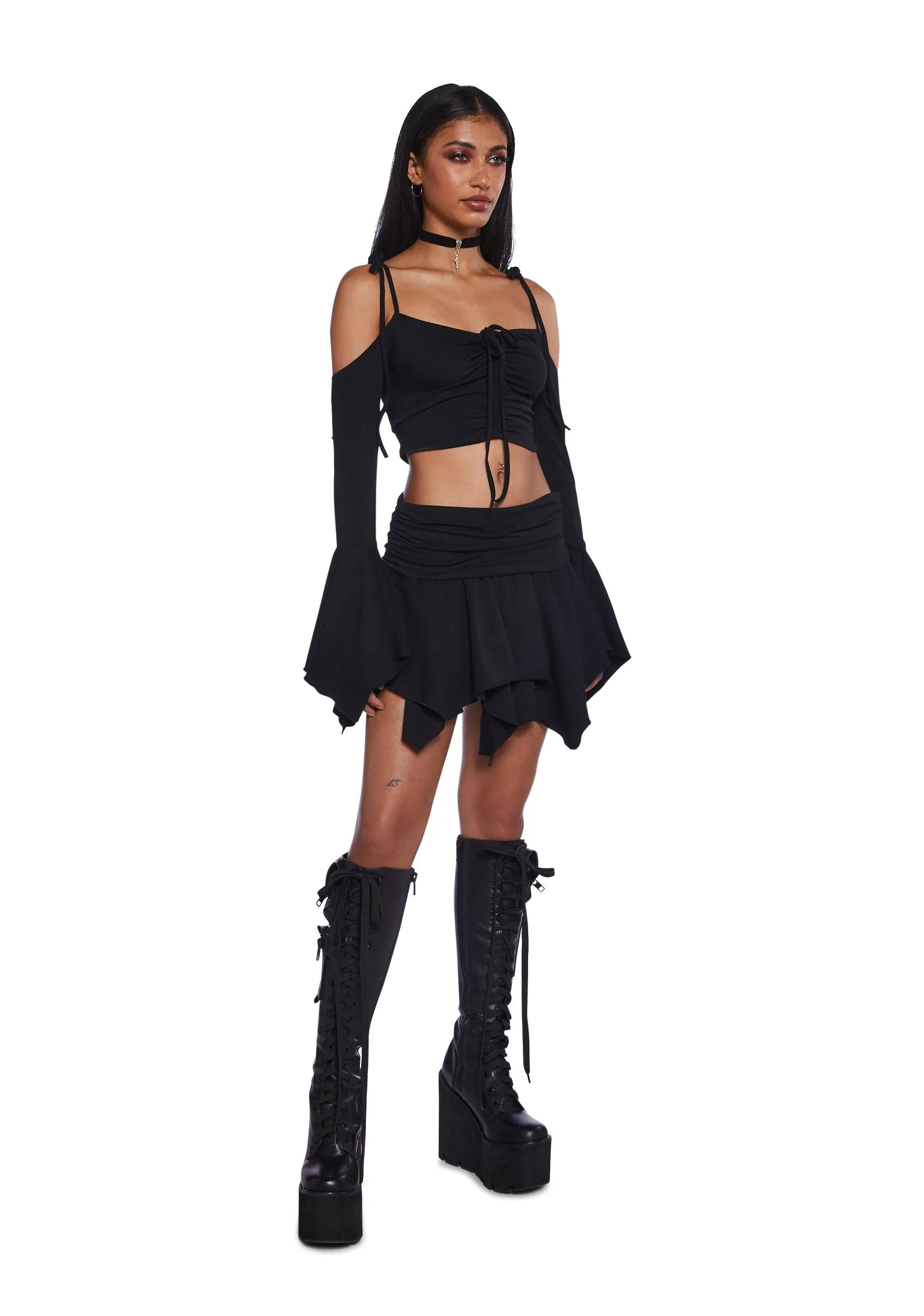 F Is For Fairies® Mini Skirt - Black sold by Dolls Kill product image thumbnail 2