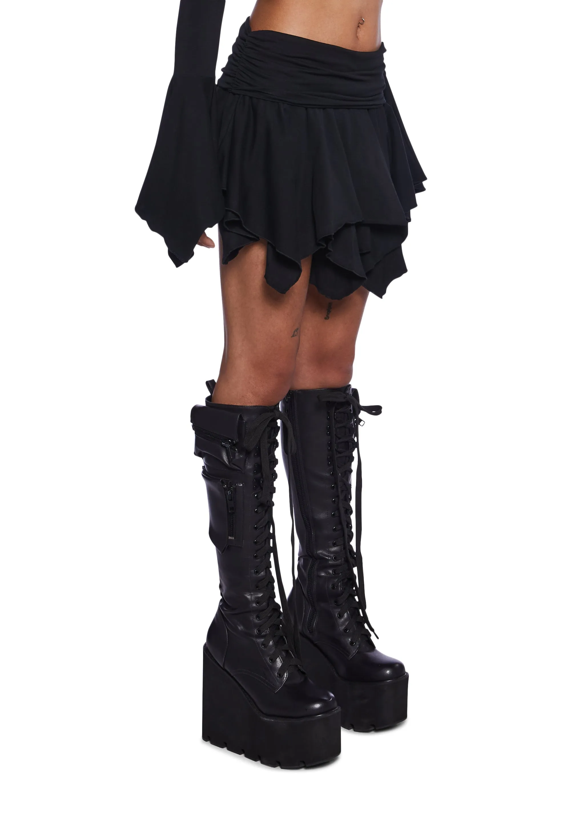 F Is For Fairies® Mini Skirt - Black sold by Dolls Kill product image thumbnail 4