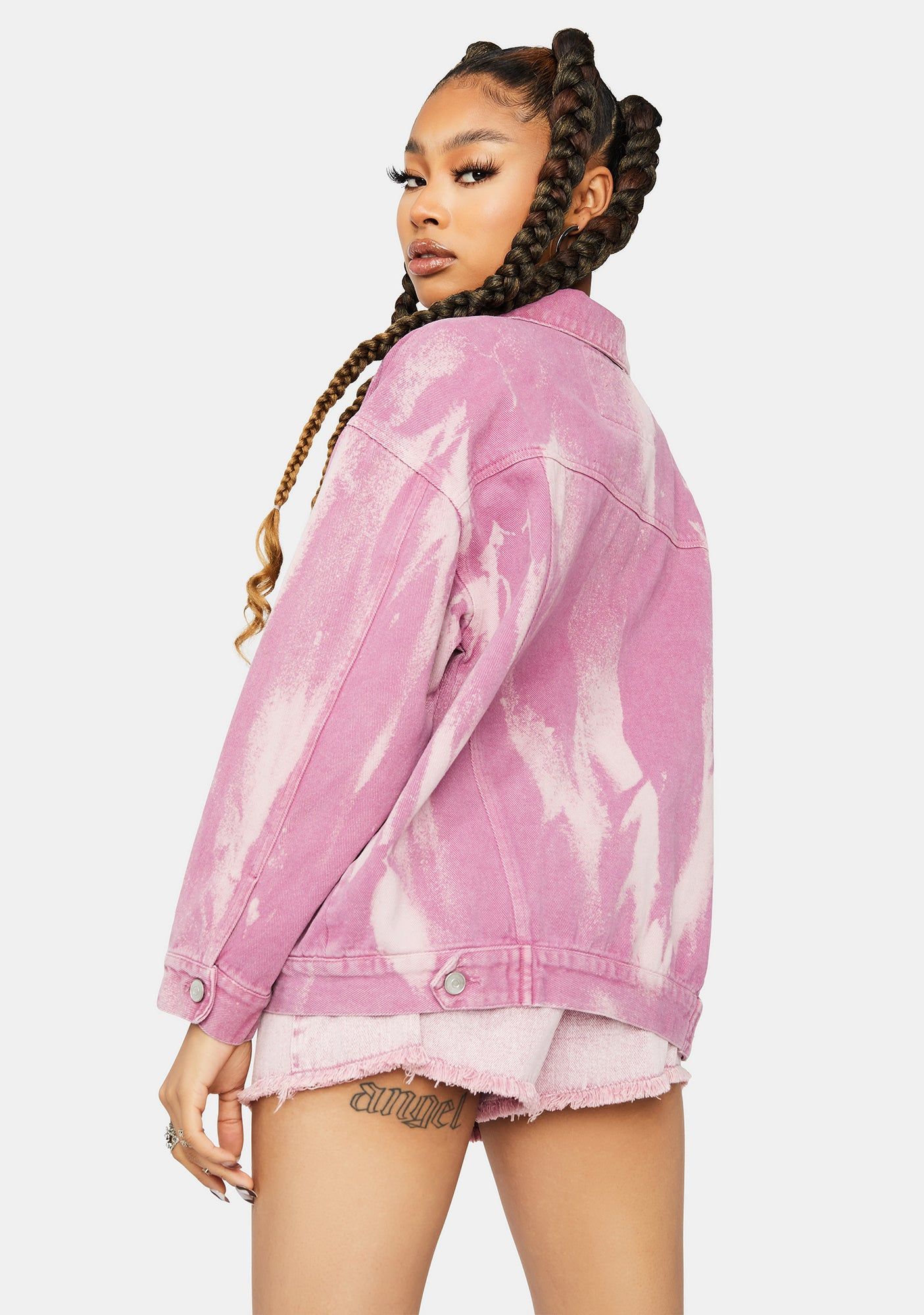 Blush Go My Own Way Tie Dye Denim Jacket sold by Dolls Kill product image thumbnail 3