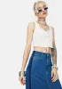 Flowing Into It Floral Lace Up Front Cropped Tank Top sold by Dolls Kill