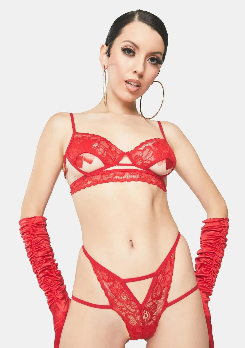 Tits The Season Lace Lingerie Set sold by Dolls Kill