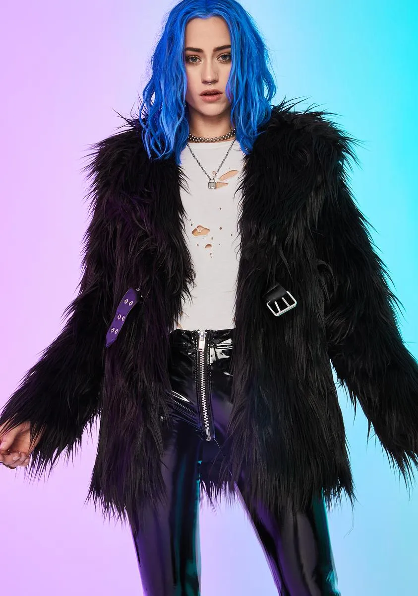 Recipe For Disaster Faux Fur Coat sold by Dolls Kill