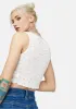 Flowing Into It Floral Lace Up Front Cropped Tank Top sold by Dolls Kill