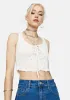 Flowing Into It Floral Lace Up Front Cropped Tank Top sold by Dolls Kill