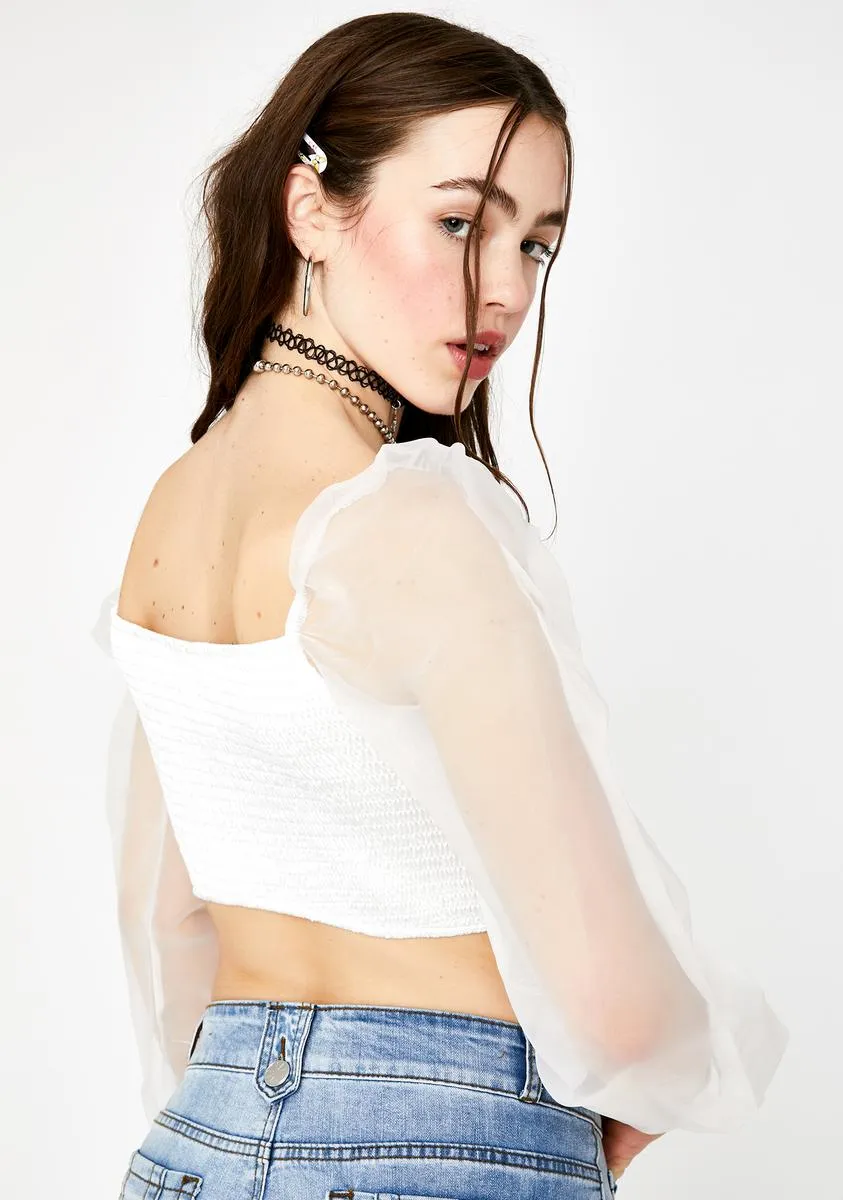 Cream Elina Crop Top sold by Dolls Kill product image thumbnail 4