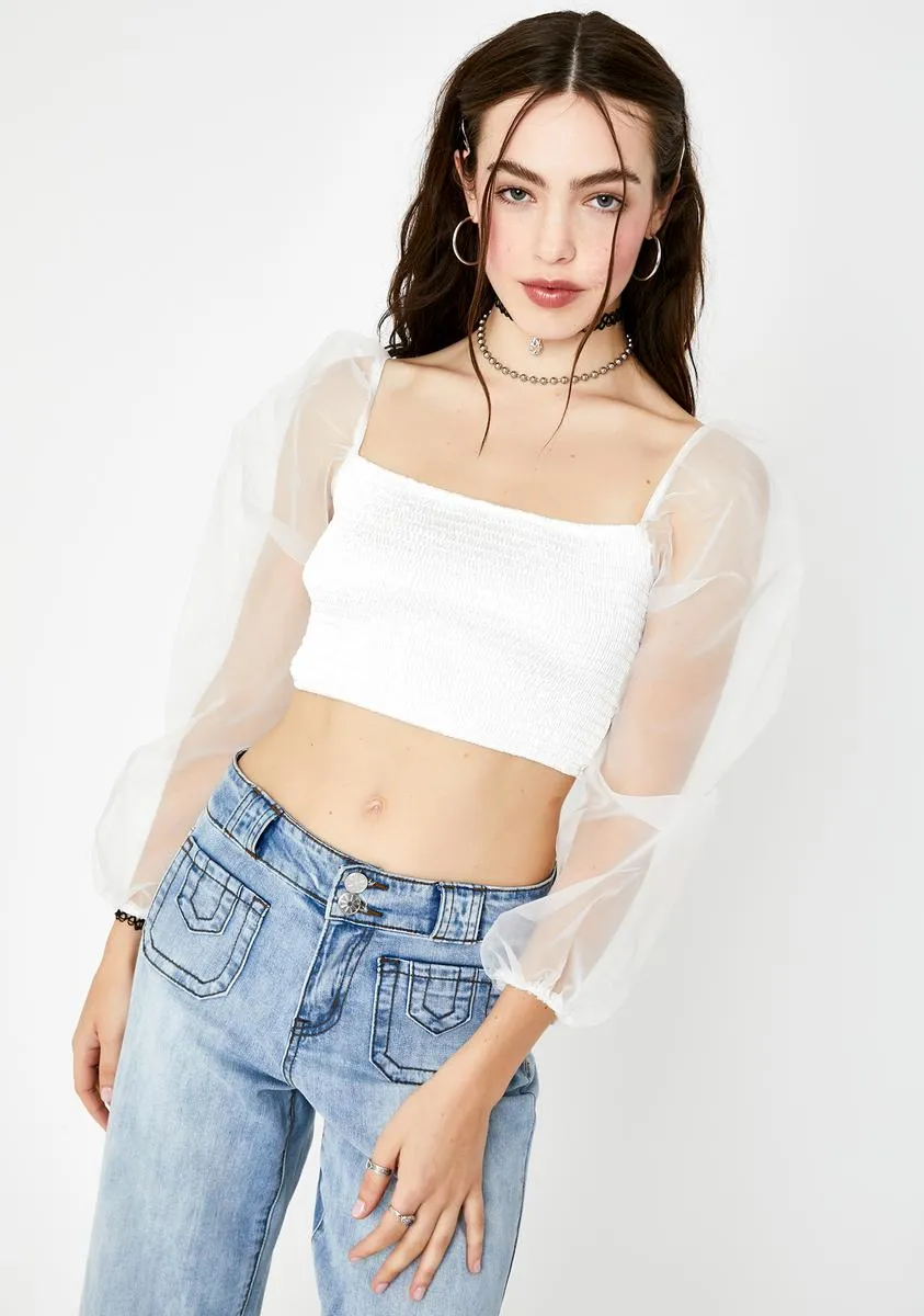 Cream Elina Crop Top sold by Dolls Kill product image thumbnail 2