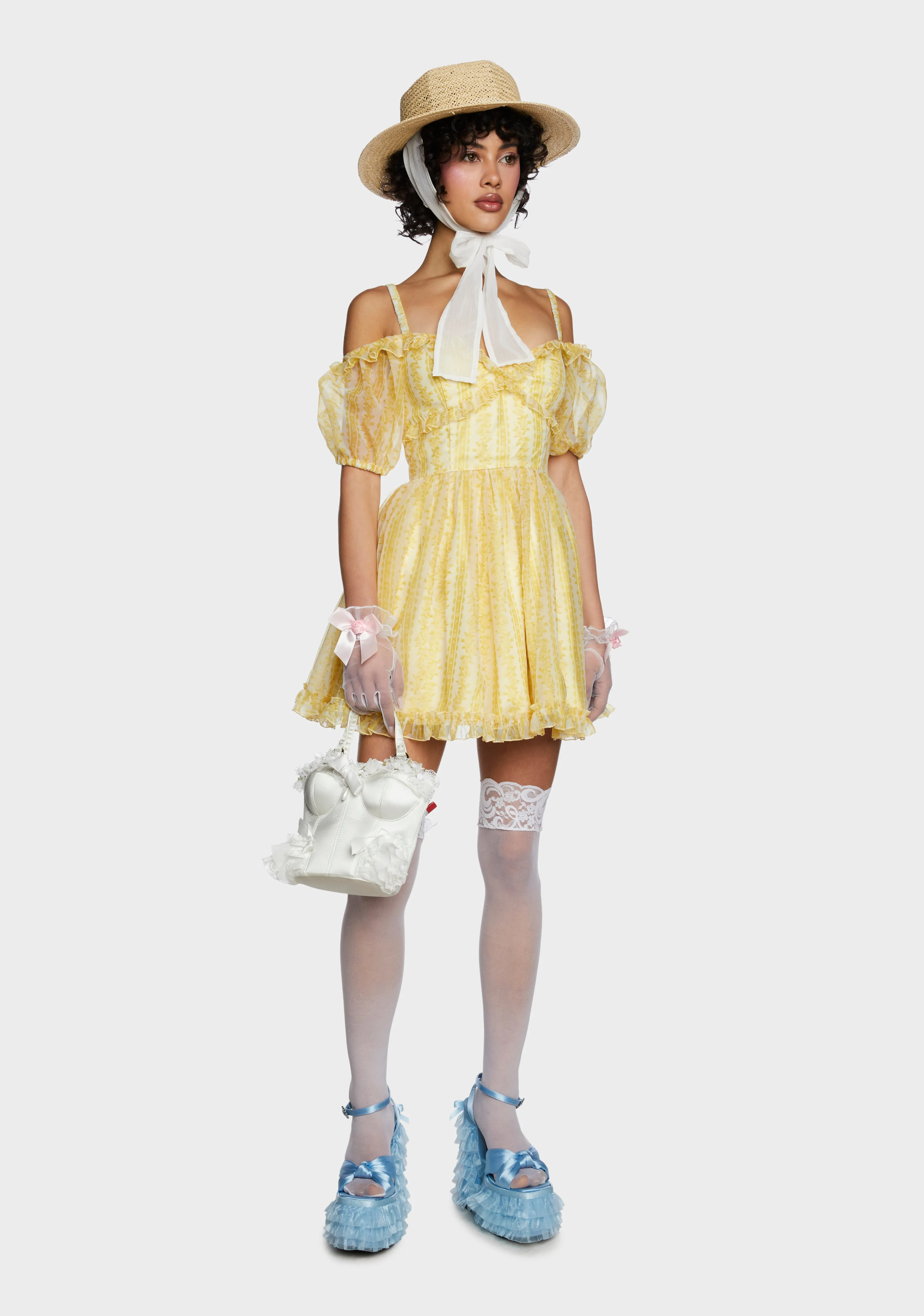 Sense N' Sensibility Mini Dress - Yellow sold by Dolls Kill product image thumbnail 5
