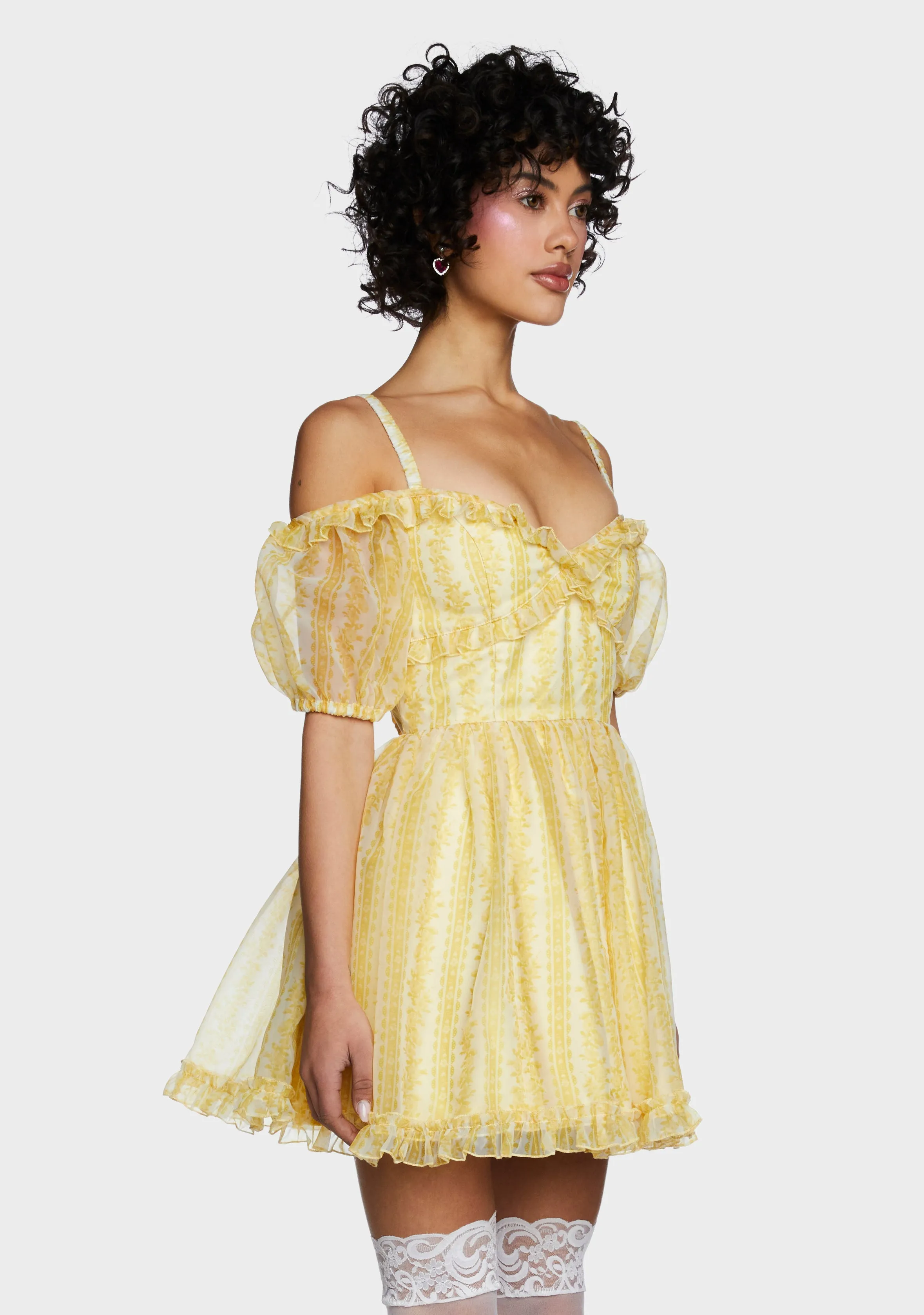 Sense N' Sensibility Mini Dress - Yellow sold by Dolls Kill product image thumbnail 3