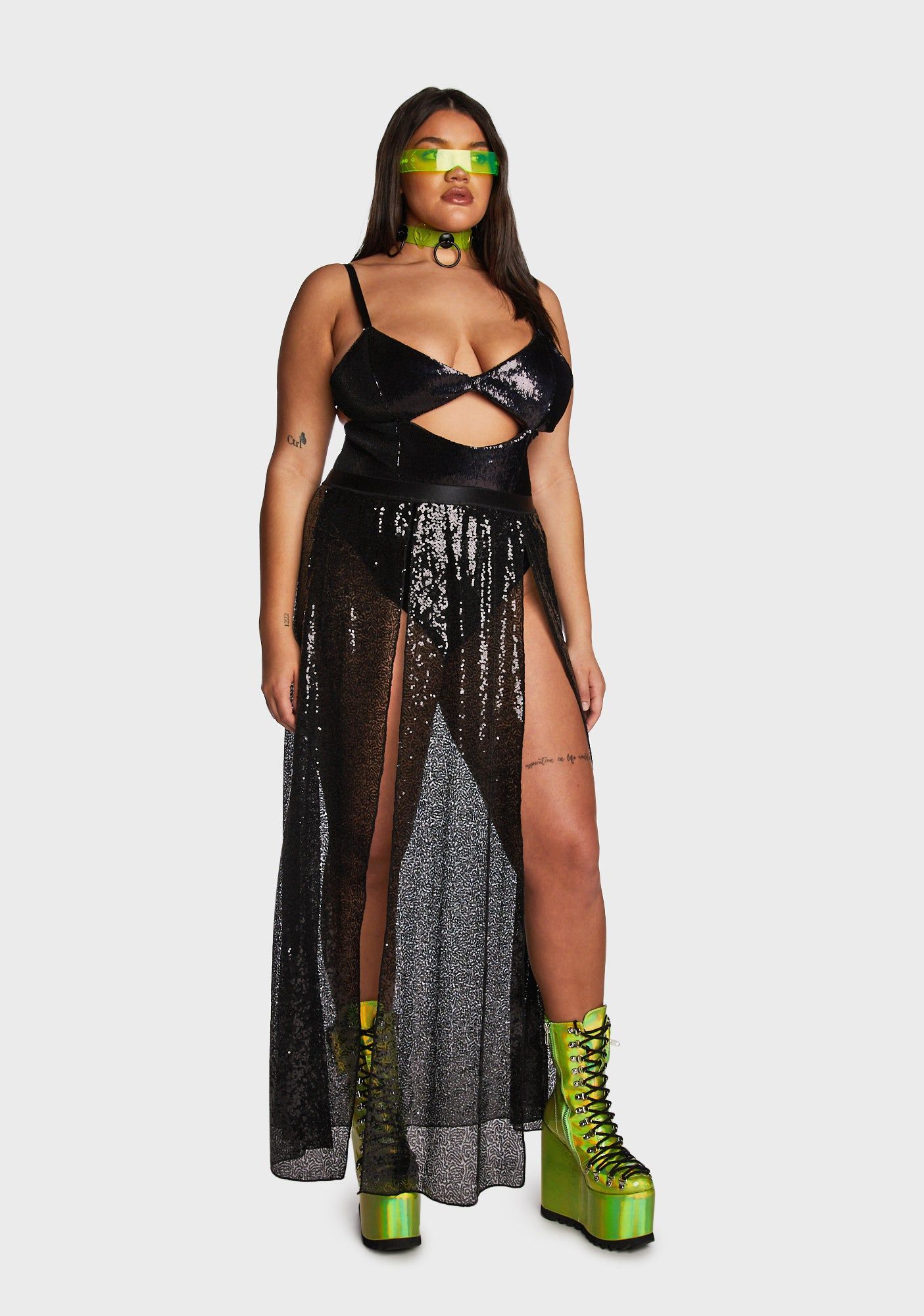 Plus Alien Encounter Sequin Skirt sold by Dolls Kill product image thumbnail 5