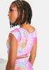 Higher Priestess Celestial Print Crop Top sold by Dolls Kill
