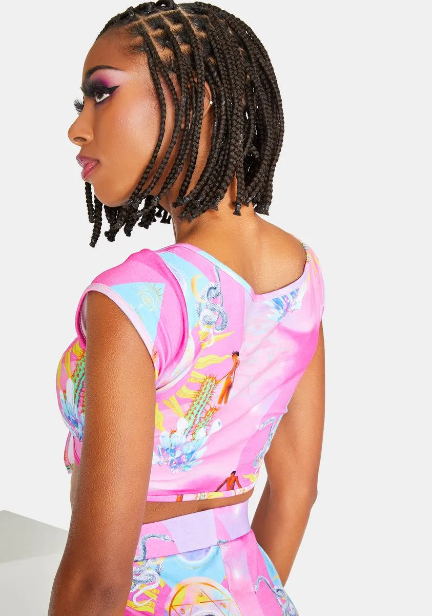 Higher Priestess Celestial Print Crop Top sold by Dolls Kill product image thumbnail 4