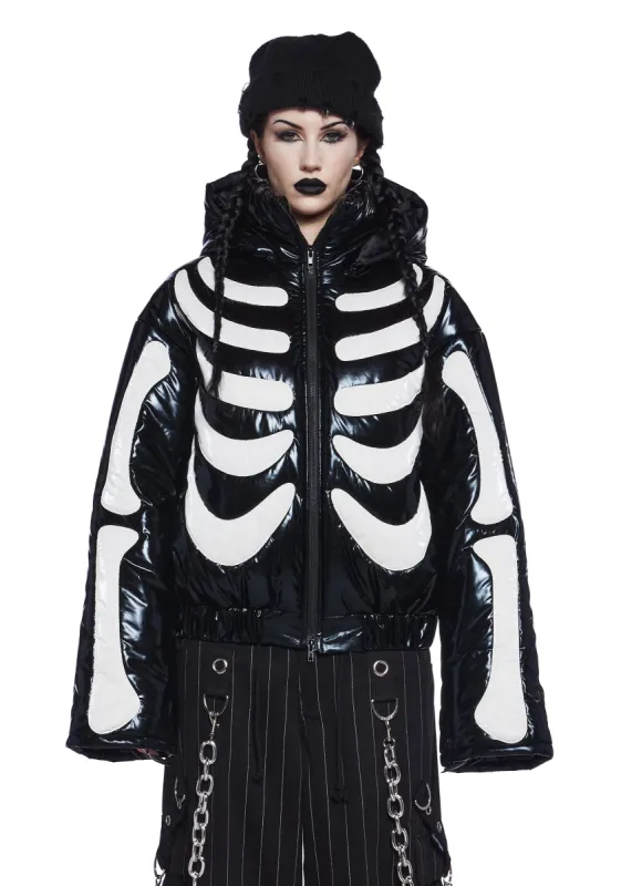 Bone Baddie Puffer Jacket sold by Dolls Kill