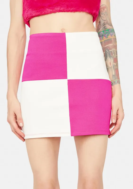 Kiss And Checkmate Bodycon Mini Skirt sold by Dolls Kill