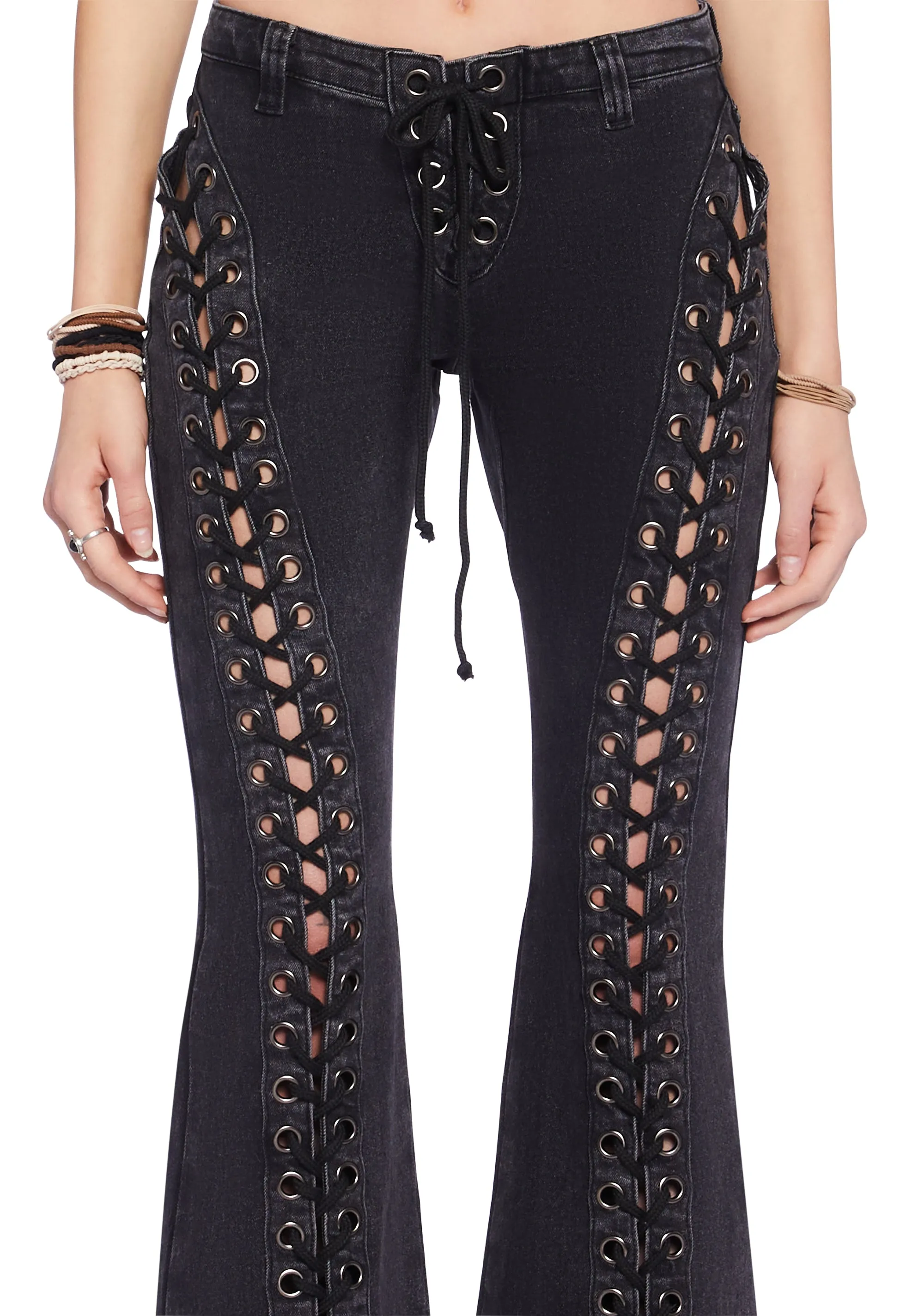 Wild Wanderer Flare Jeans - Black sold by Dolls Kill product image thumbnail 5