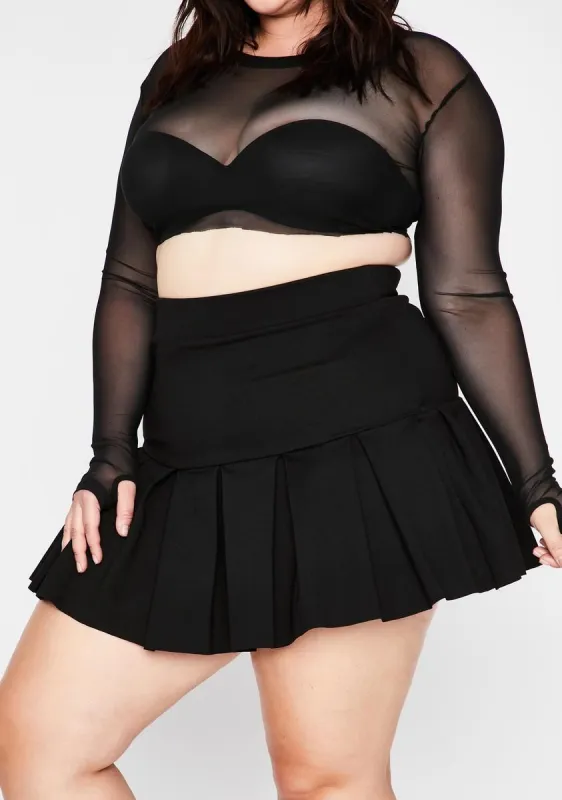 Plus Wicked Scholar Pleated Skirt sold by Dolls Kill