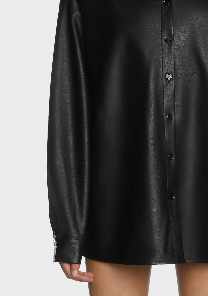 Make It Fashion Vegan Leather Shirt sold by Dolls Kill product image thumbnail 2