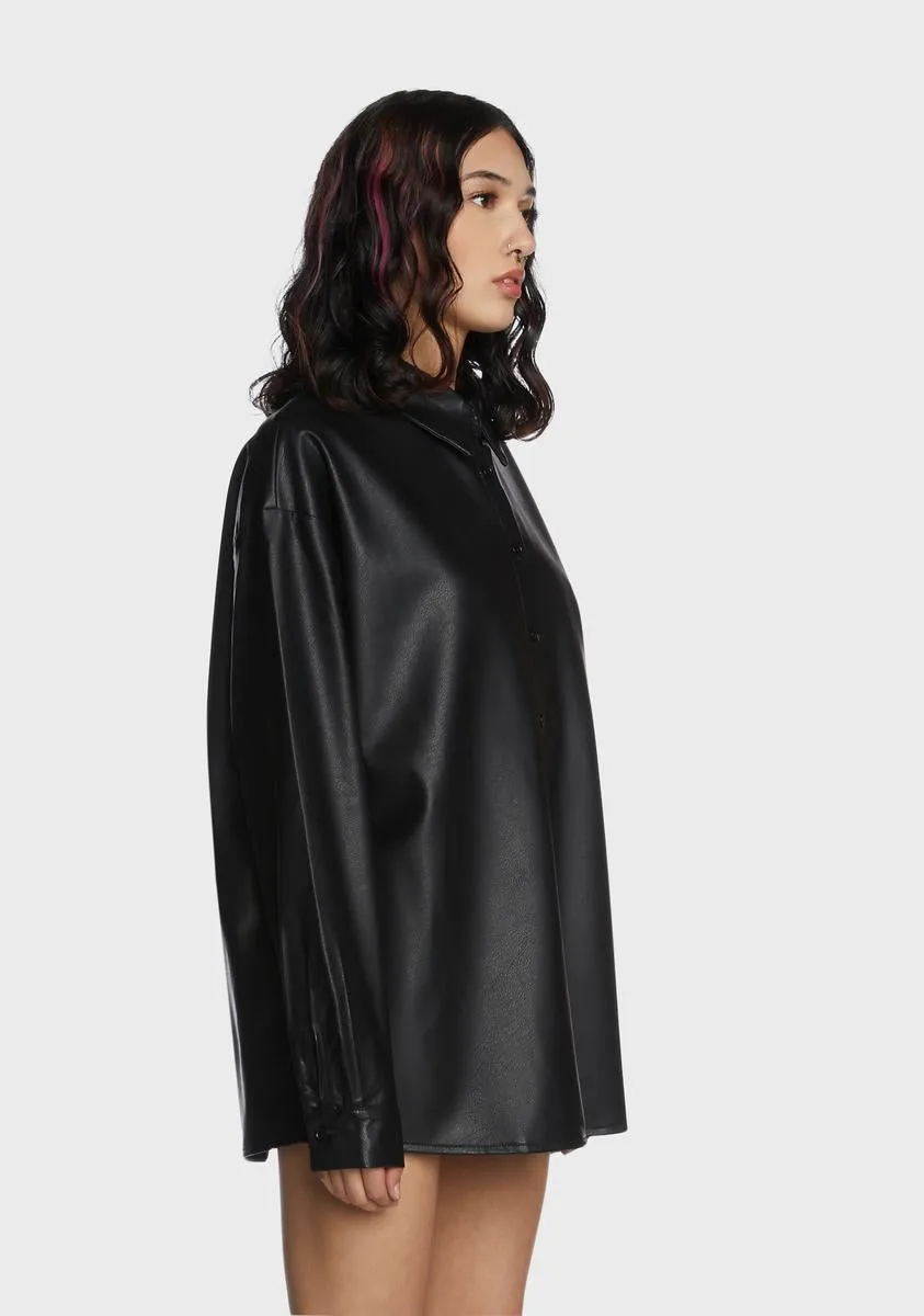 Make It Fashion Vegan Leather Shirt sold by Dolls Kill product image thumbnail 3