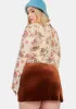 Plus Chocolate Milk N' Cookies Velour Mini Skirt sold by Dolls Kill