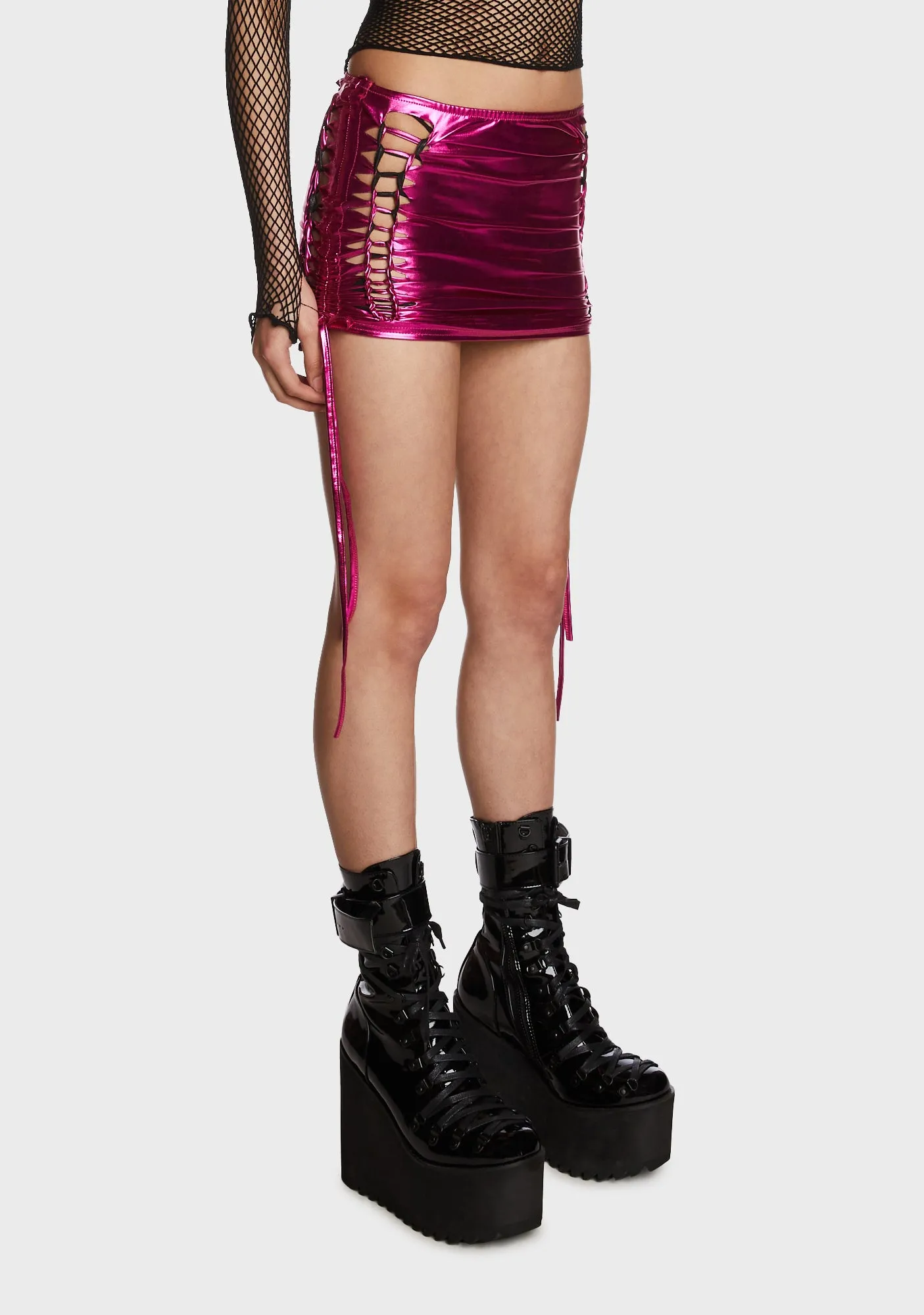 Dance Floor Queen Mini Skirt - Pink sold by Dolls Kill product image thumbnail 3