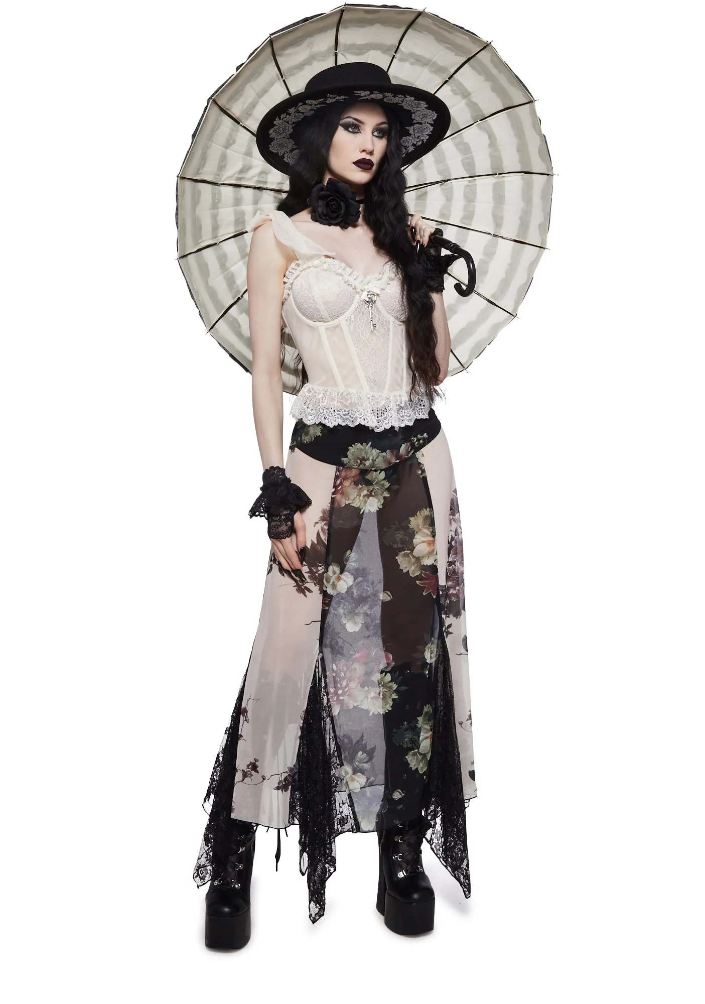 Dance With Death Corset Top - Ivory sold by Dolls Kill product image thumbnail 2