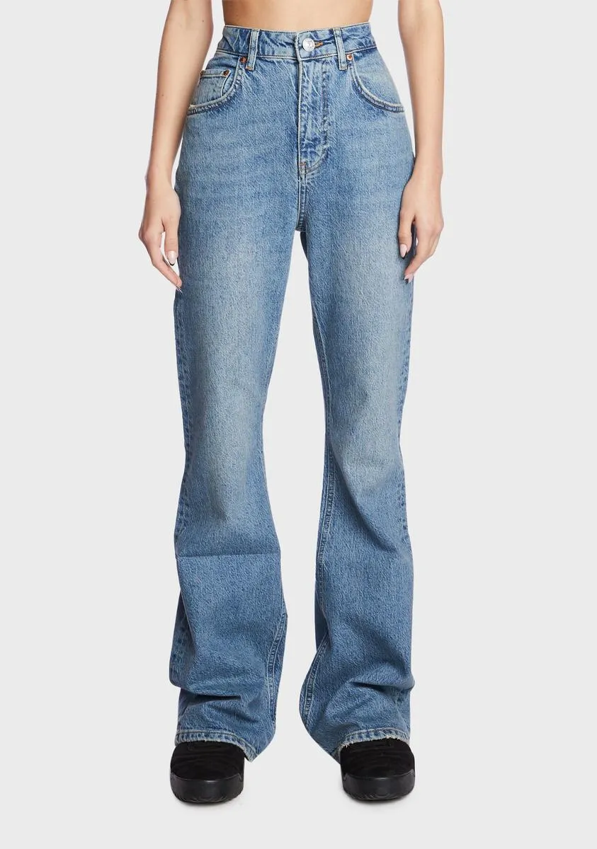 Vintage Distressed Flares sold by Dolls Kill