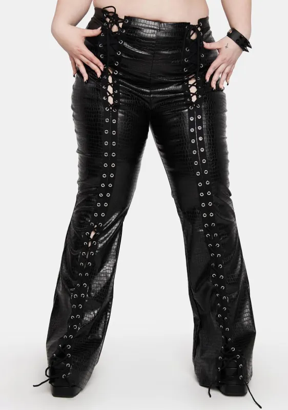 Plus Nocturnal Stairway To Me Crocodile Pants sold by Dolls Kill